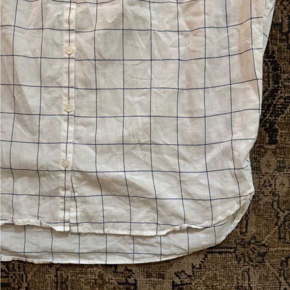 MADEWELL Central Tie-Sleeve Shirt Windowpane Small Blue/White - Picture 8 of 13